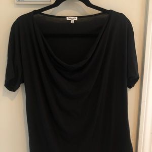 Black Drape Front Splendid Jersey Shirt